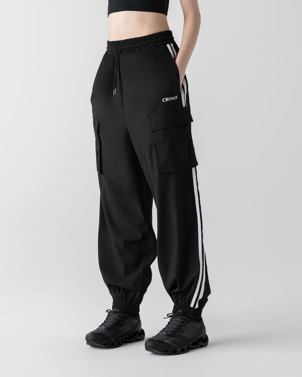 CRONOS WOMEN  STRETCH CARGO PANTS【BLACK】
