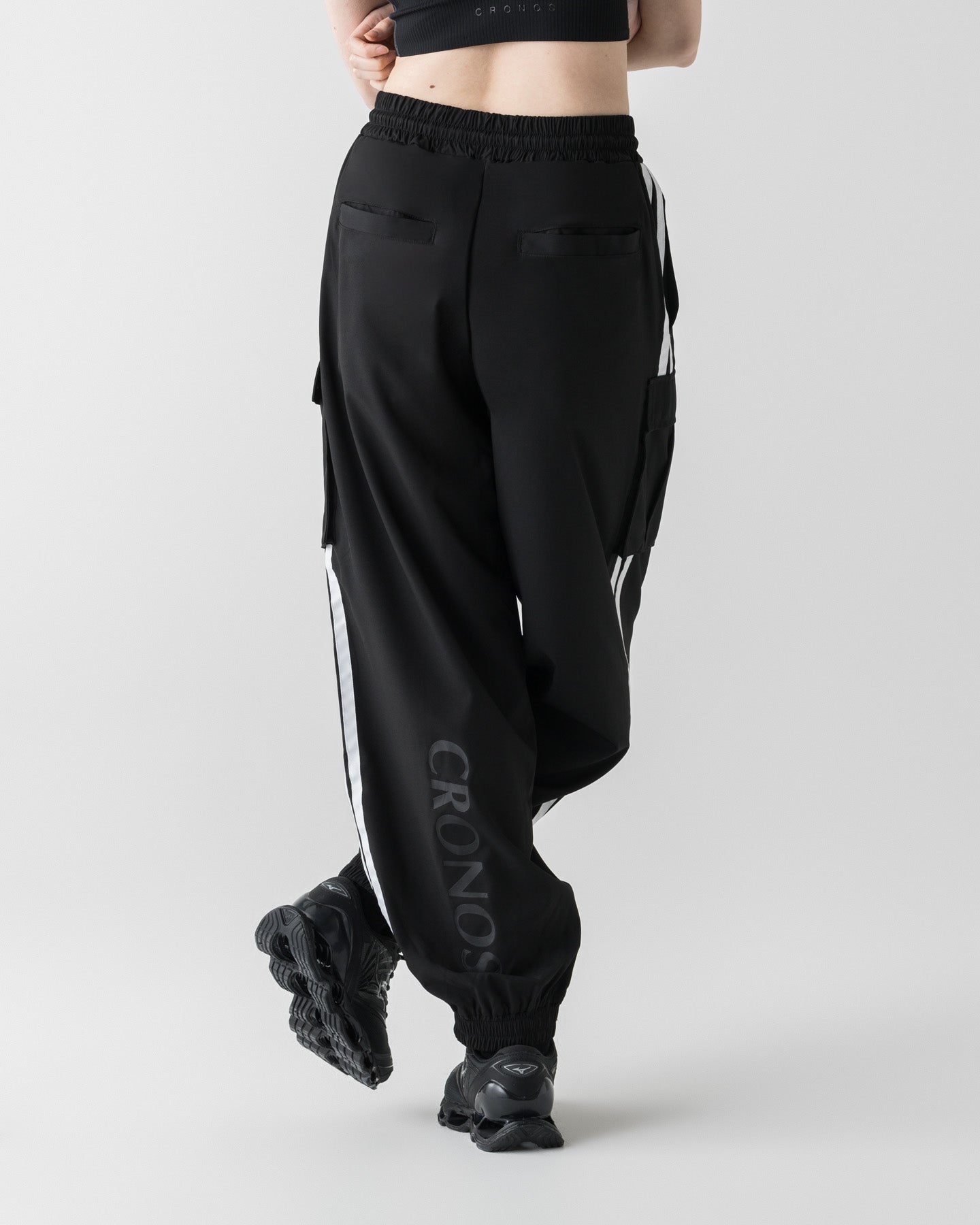 CRONOS WOMEN STRETCH CARGO PANTS【BLACK】