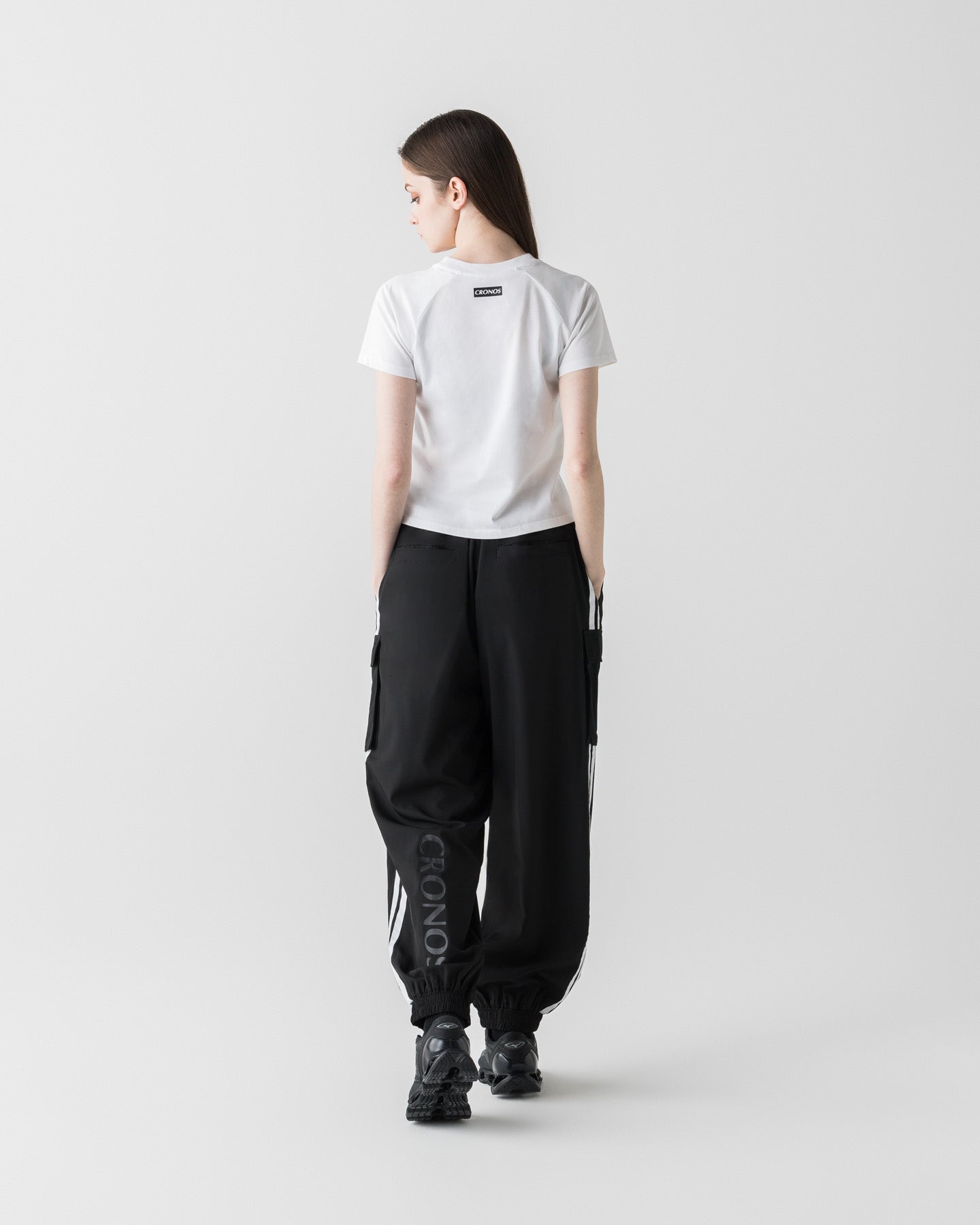 CRONOS WOMEN STRETCH CARGO PANTS【BLACK】