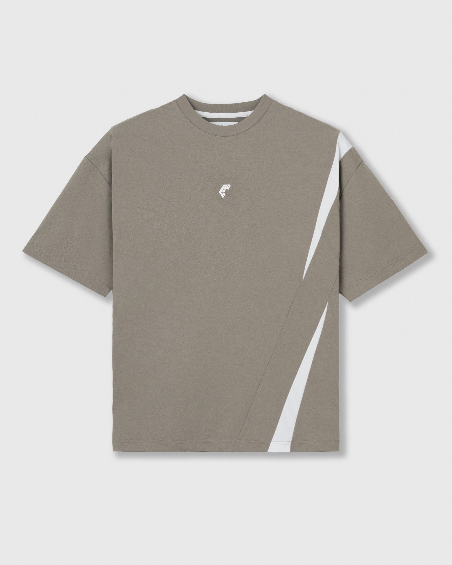 CRONOS GEOMETRIC LINE S/S TEE【TAUPE】