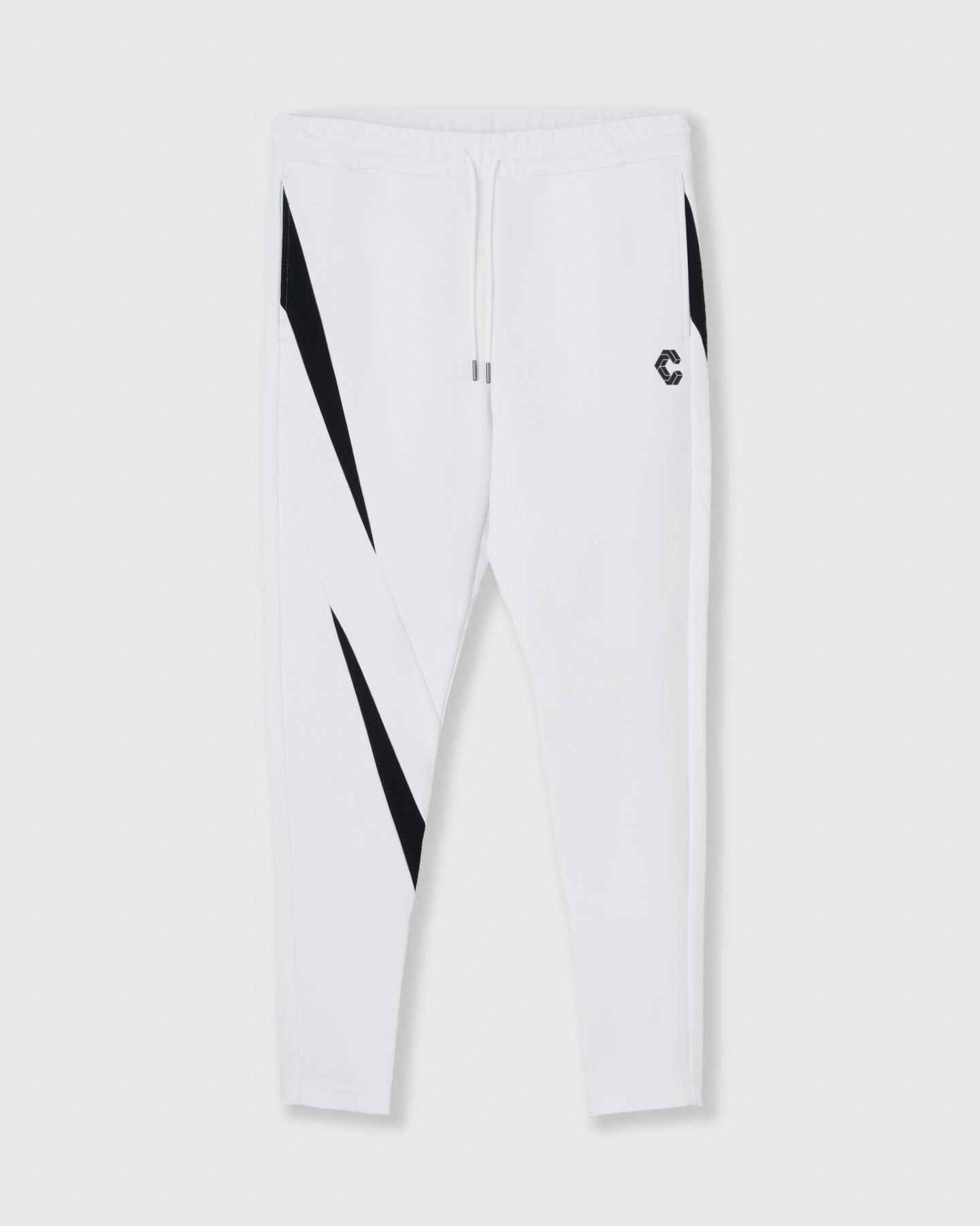 CRONOS GEOMETRIC LINE SKINNY PANTS【WHITE】