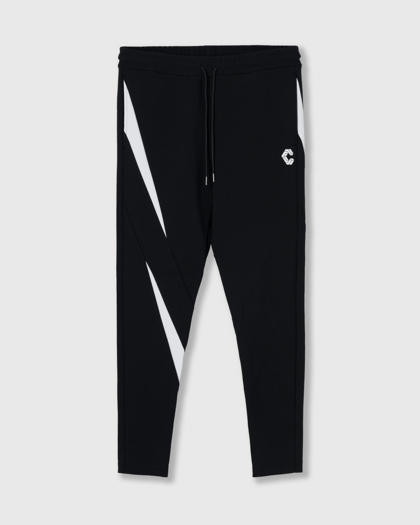 CRONOS スリムフィットスウェットパンツ CRONOS GEOMETRIC LINE SKINNY PANTS【BLACK】