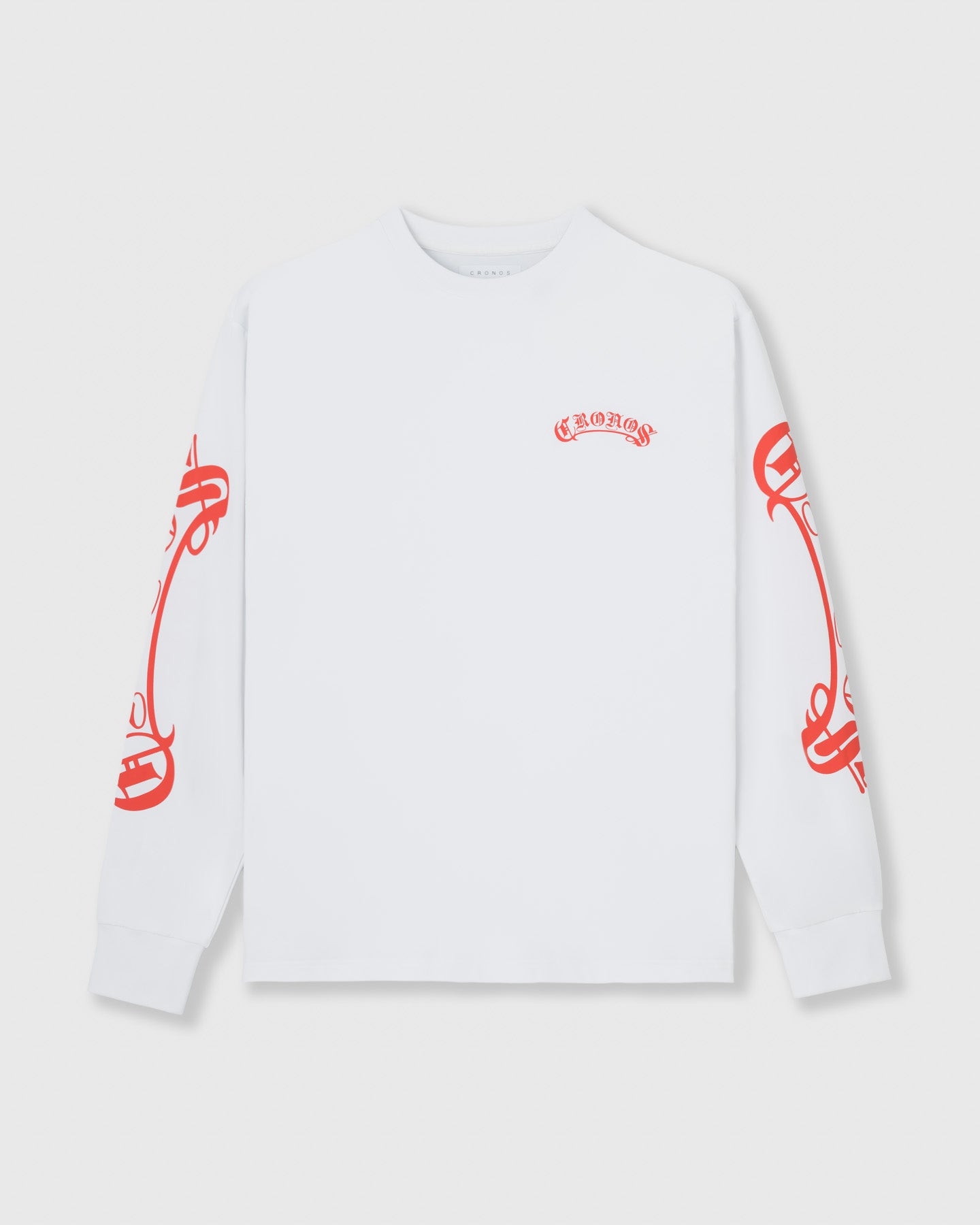 CRONOS BLACKLETTER RASH L/S TEE【WHITE×RED】