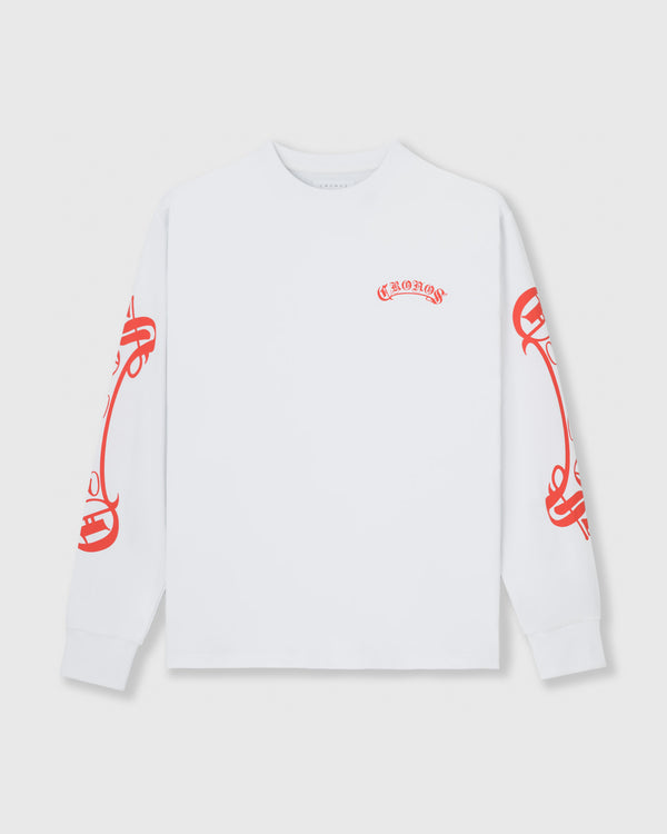 CRONOS BLACKLETTER RASH L/S TEE [WHITE x RED]