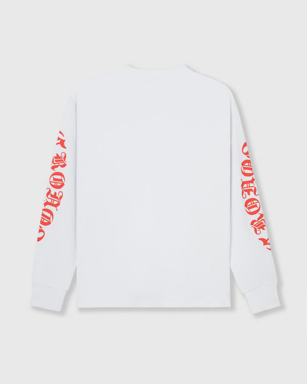 CRONOS BLACKLETTER RASH L/S TEE [WHITE x RED]