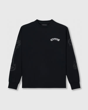 CRONOS BLACKLETTER RASH L/S TEE【BLACK】
