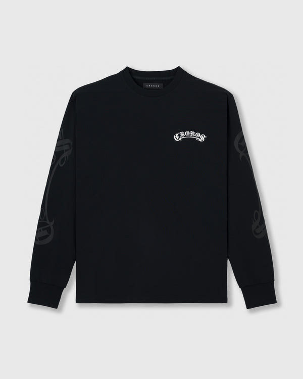 CRONOS BLACKLETTER RASH L/S TEE【BLACK】