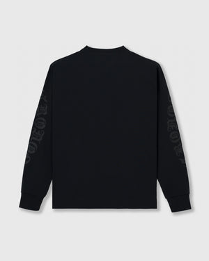 CRONOS BLACKLETTER RASH L/S TEE【BLACK】