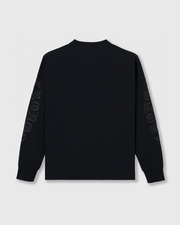 CRONOS BLACKLETTER RASH L/S TEE【BLACK】