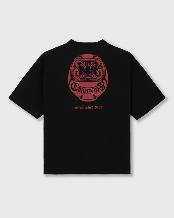 CRONOS 達摩圖案短袖上衣【黑×紅】