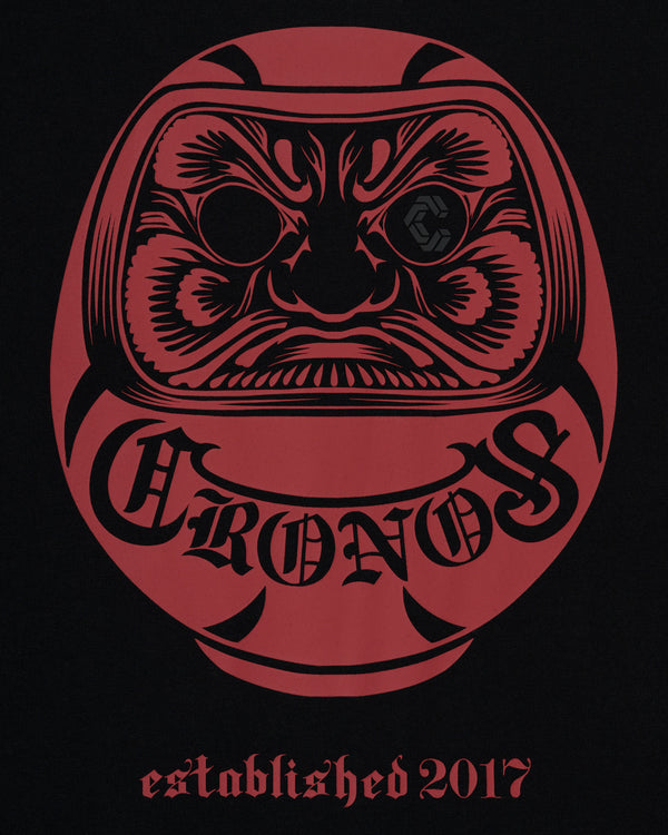CRONOS 達摩圖案短袖上衣【黑×紅】