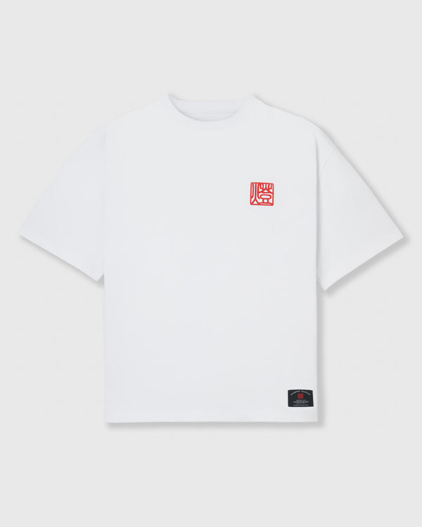 CRONOS TOMOSHIBI 系列 達摩刺繡短袖T恤【白色】