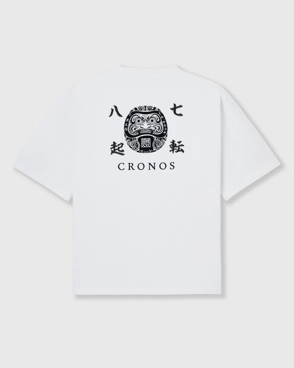 CRONOS TOMOSHIBI 系列 達摩刺繡短袖T恤【白色】
