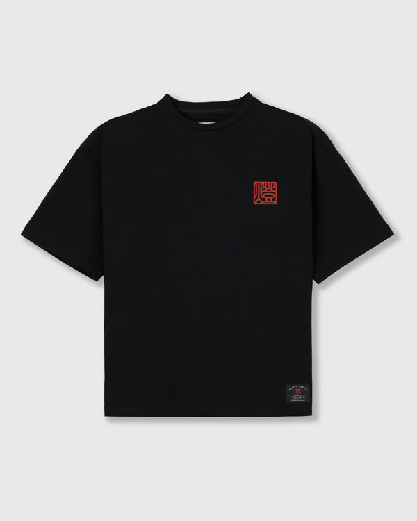 CRONOS TOMOSHIBI SERIES DARUMA EMBROIDERY S/S TEE【BLACK】