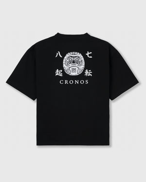 CRONOS TOMOSHIBI SERIES DARUMA EMBROIDERY S/S TEE【BLACK】