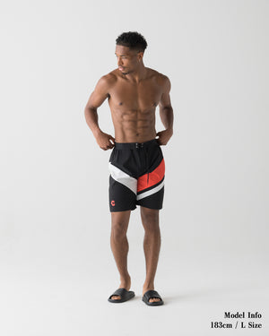 CRONOS COLOR BLOCK COMPETITION SHORTS [BLACK x RED]