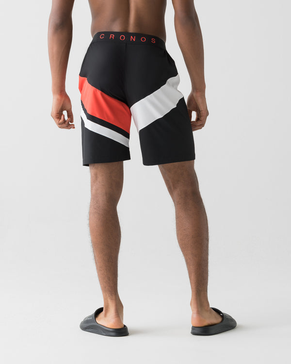 CRONOS COLOR BLOCK COMPETITION SHORTS [BLACK x RED]