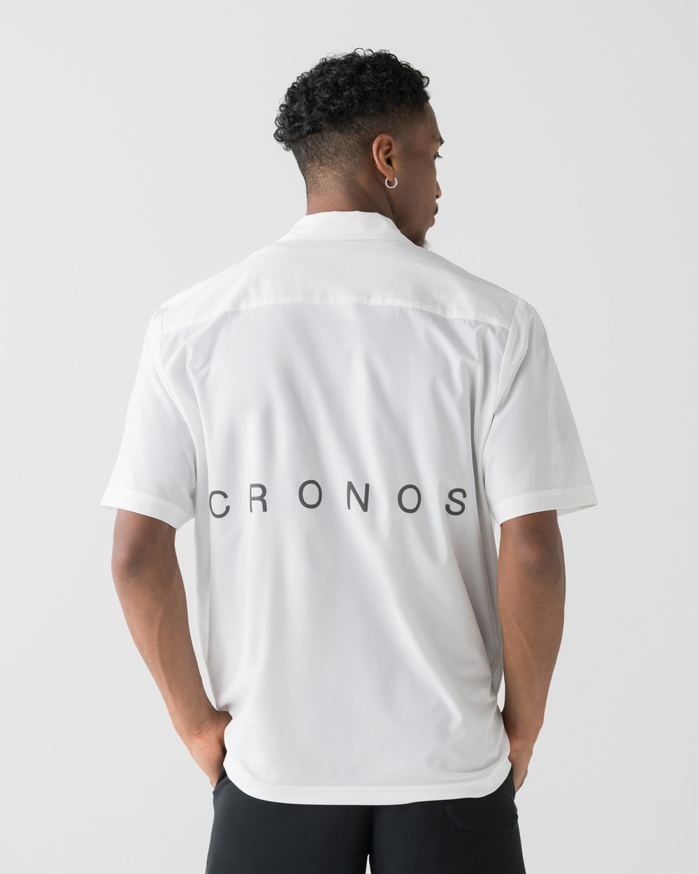 CRONOS ACTIVE OPEN COLLAR SHIRT【WHITE×BLACK】