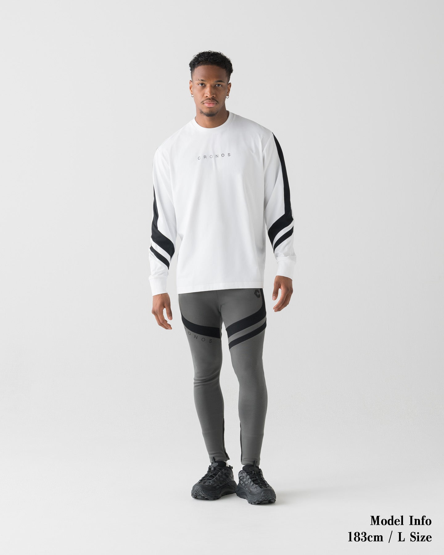 CRONOS COOLING RASH L/S TEE【WHITE×BLACK】