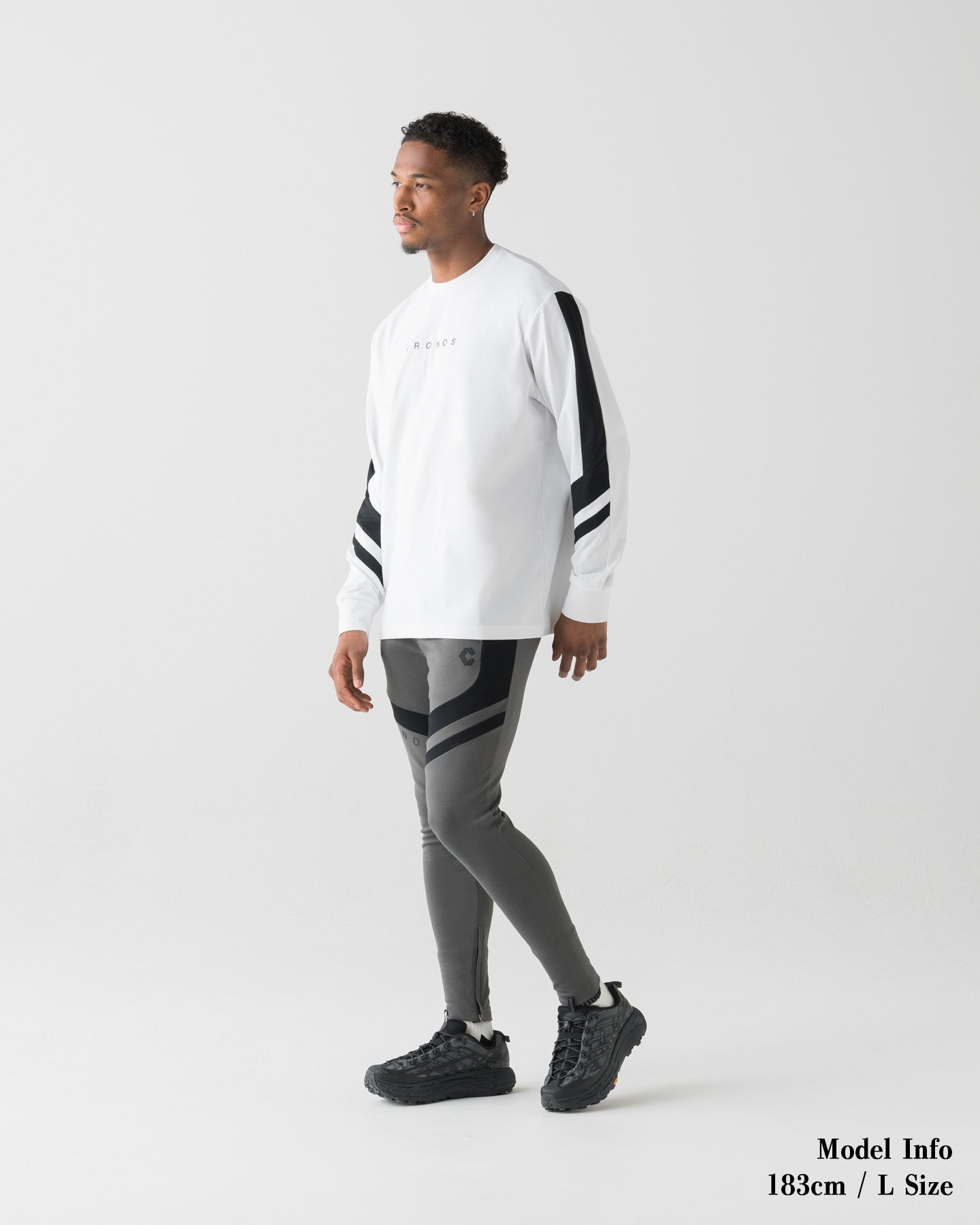 CRONOS COOLING RASH L/S TEE【WHITE×BLACK】