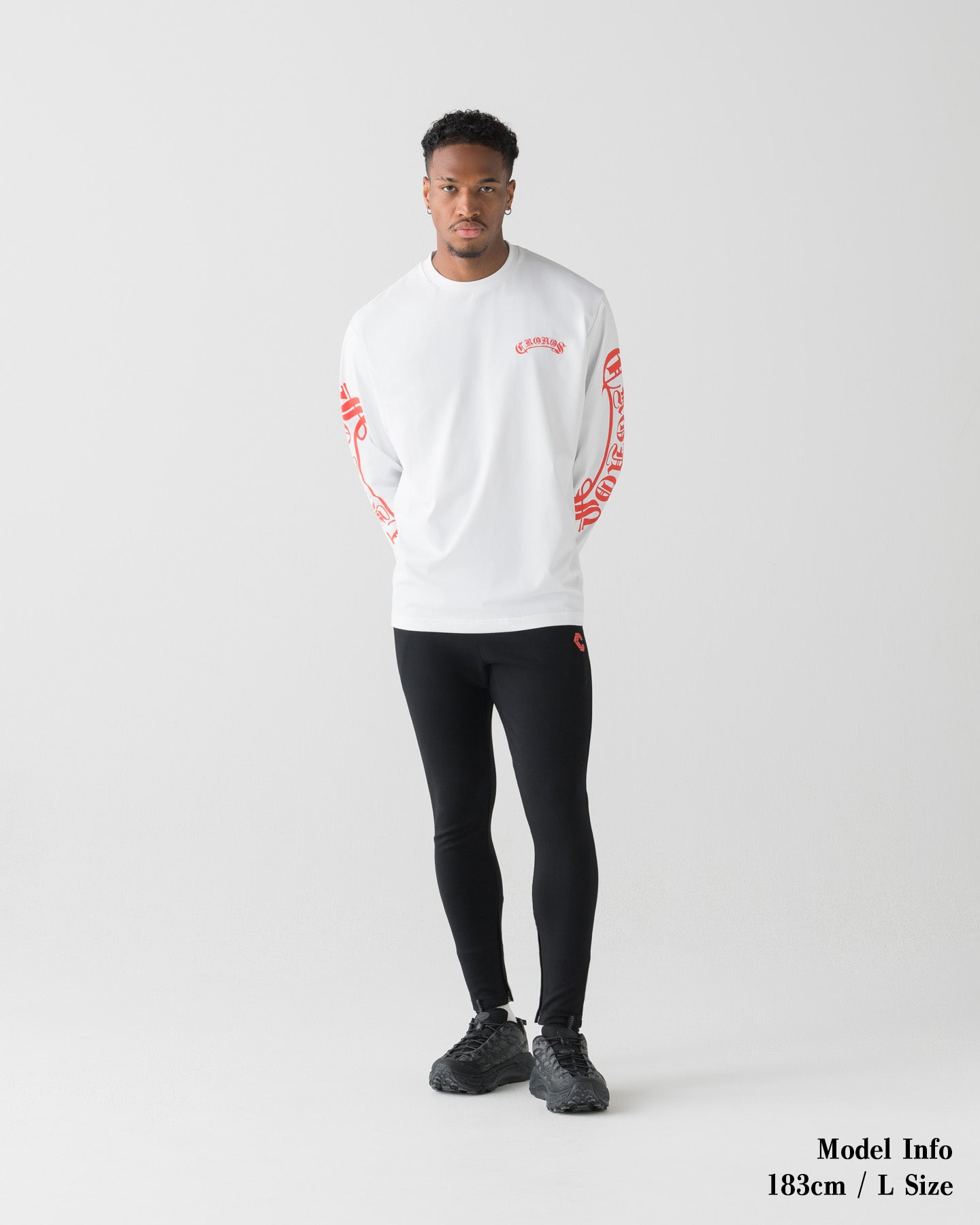 CRONOS BLACKLETTER RASH L/S TEE【WHITE×RED】