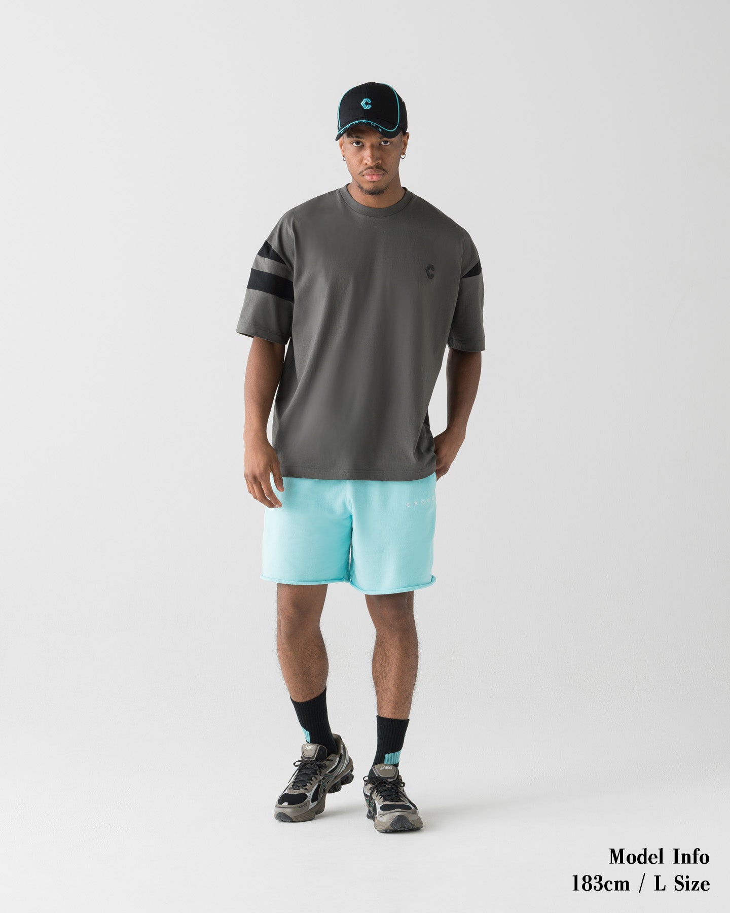CRONOS ALLDAY CUT OFF SHORTS【T. BLUE】