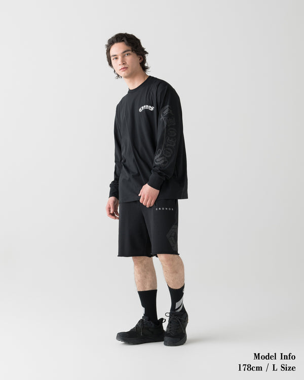 CRONOS BLACKLETTER RASH L/S TEE【BLACK】