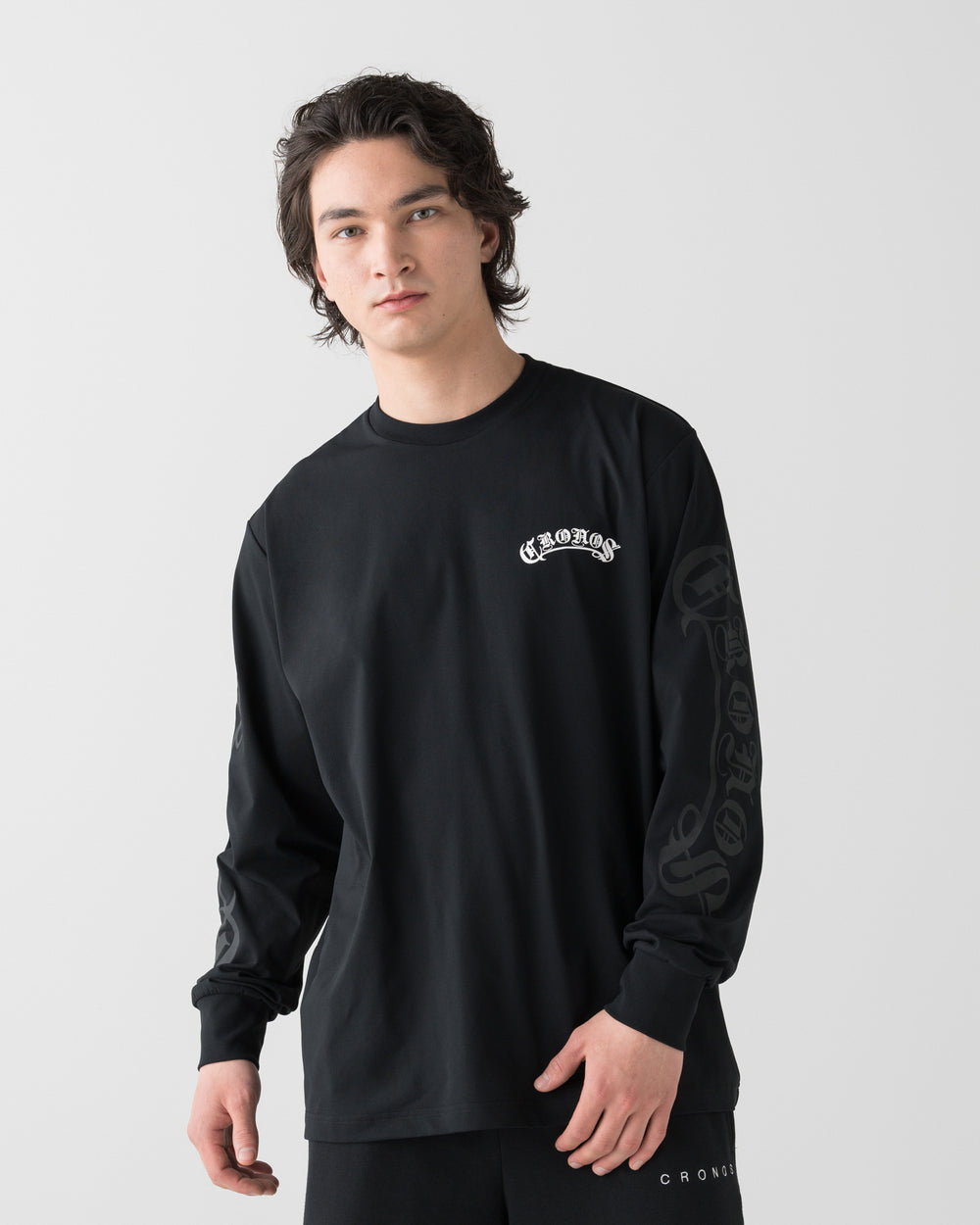 CRONOS BLACKLETTER RASH L/S TEE【BLACK】