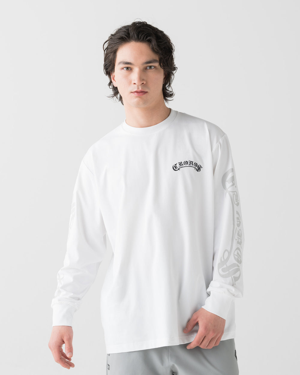 CRONOS BLACKLETTER RASH L/S TEE【WHITE】