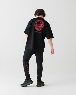 CRONOS 達摩圖案短袖上衣【黑×紅】