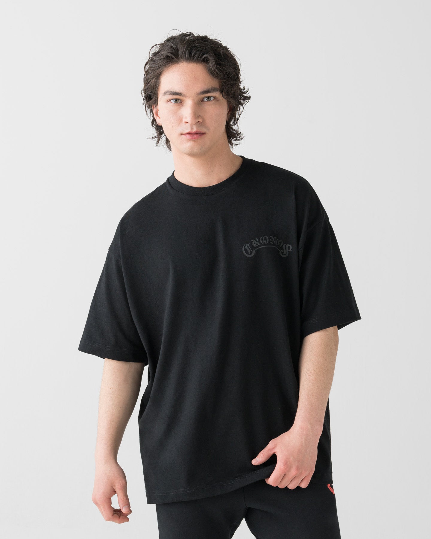 CRONOS カラーブラック Tシャツ Sサイズ CRONOS FRONT BACK CONTRAST T-SHIRT【BLACK】