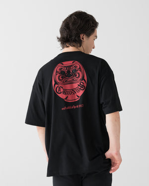 CRONOS 達摩圖案短袖上衣【黑×紅】