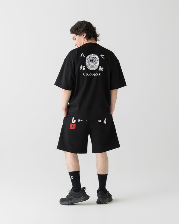 CRONOS TOMOSHIBI SERIES DARUMA EMBROIDERY S/S TEE【BLACK】