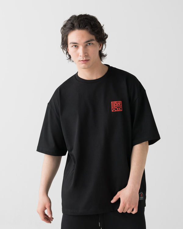CRONOS TOMOSHIBI SERIES DARUMA EMBROIDERY S/S TEE【BLACK】