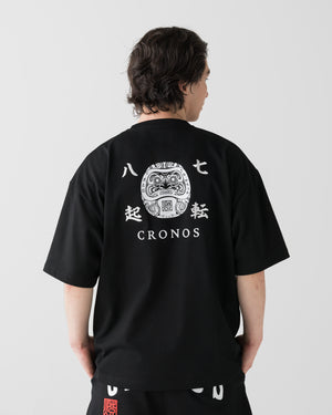 CRONOS TOMOSHIBI SERIES DARUMA EMBROIDERY S/S TEE【BLACK】