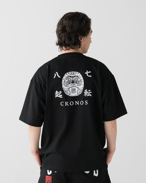 CRONOS TOMOSHIBI SERIES DARUMA EMBROIDERY S/S TEE【BLACK】