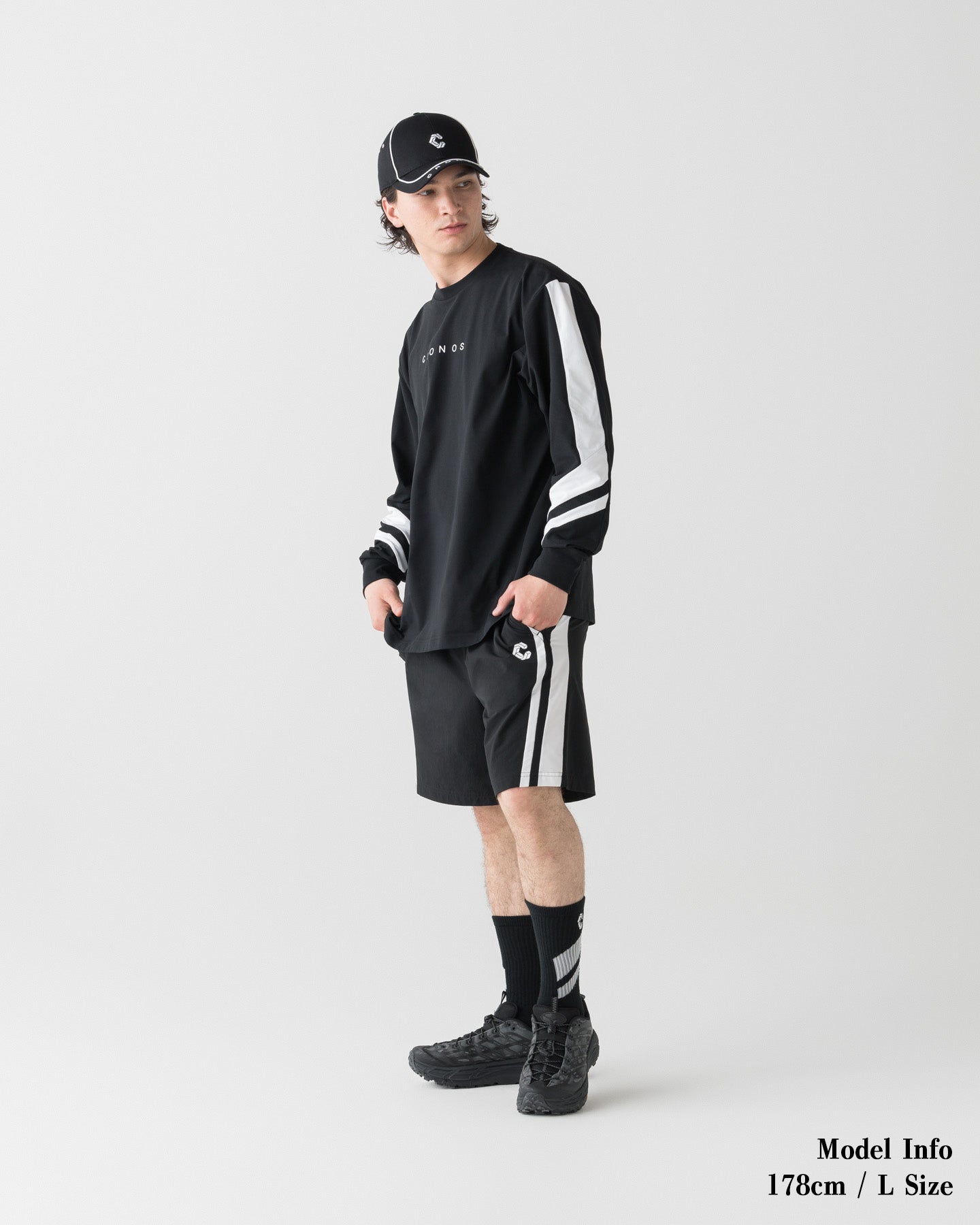 CRONOS COOLING RASH L/S TEE【BLACK×WHITE】