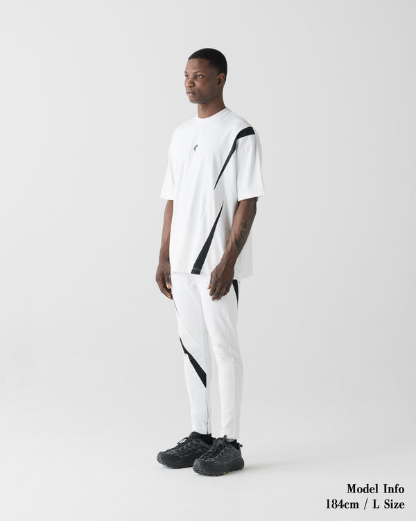 CRONOS GEOMETRIC LINE SKINNY PANTS【WHITE】