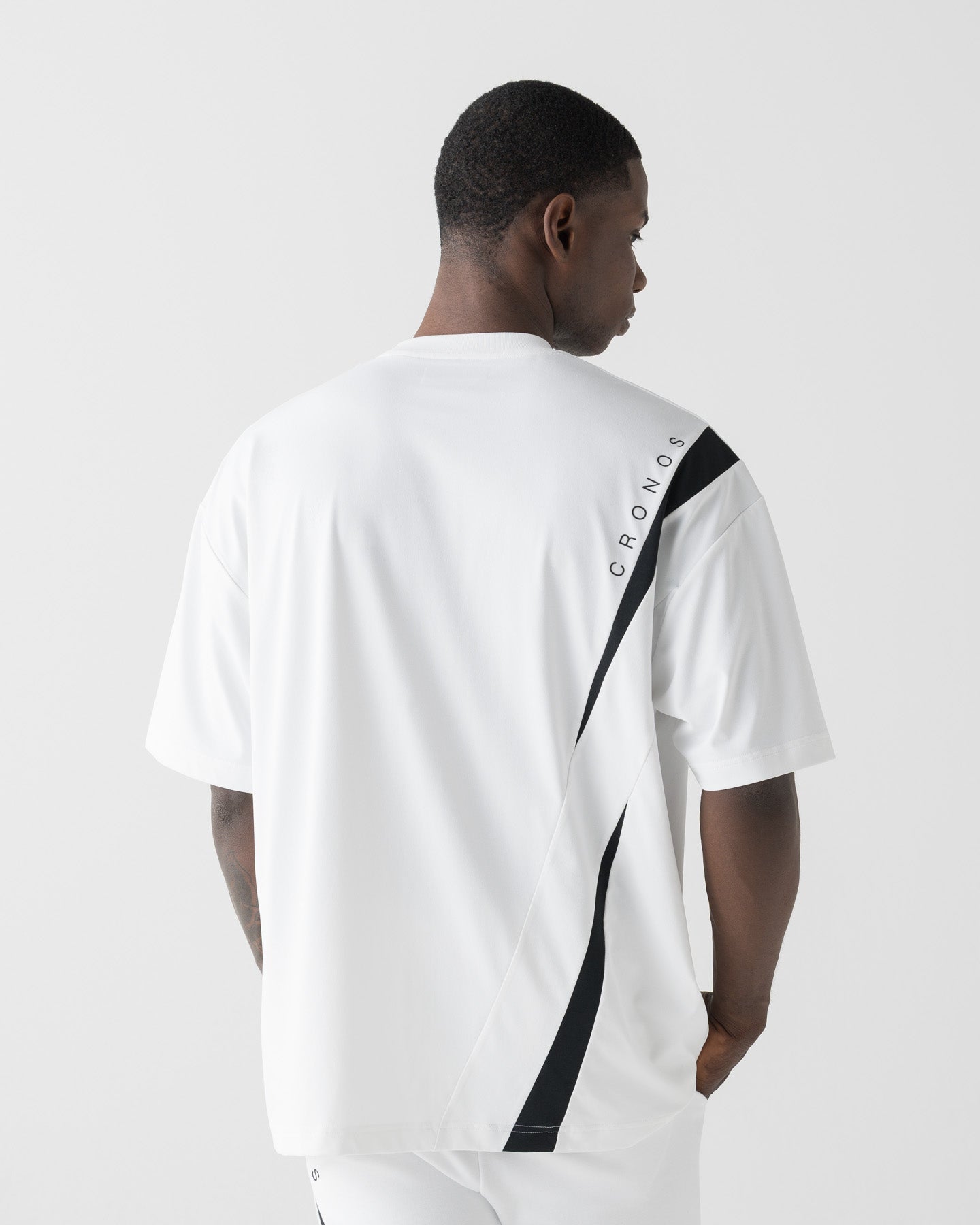 CRONOS GEOMETRIC LINE S/S TEE【WHITE】