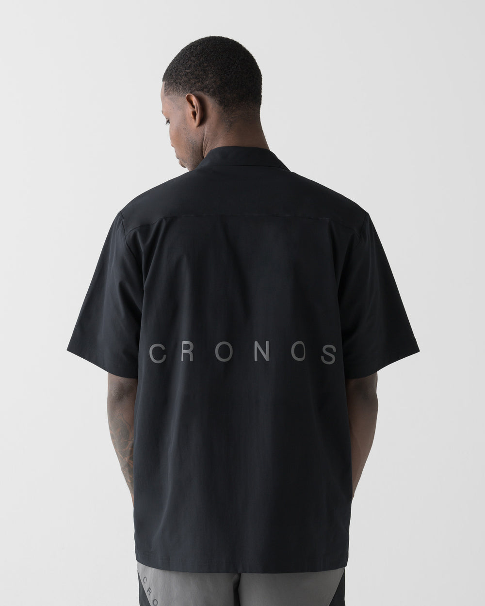 CRONOS ACTIVE OPEN COLLAR SHIRT【BLACK】