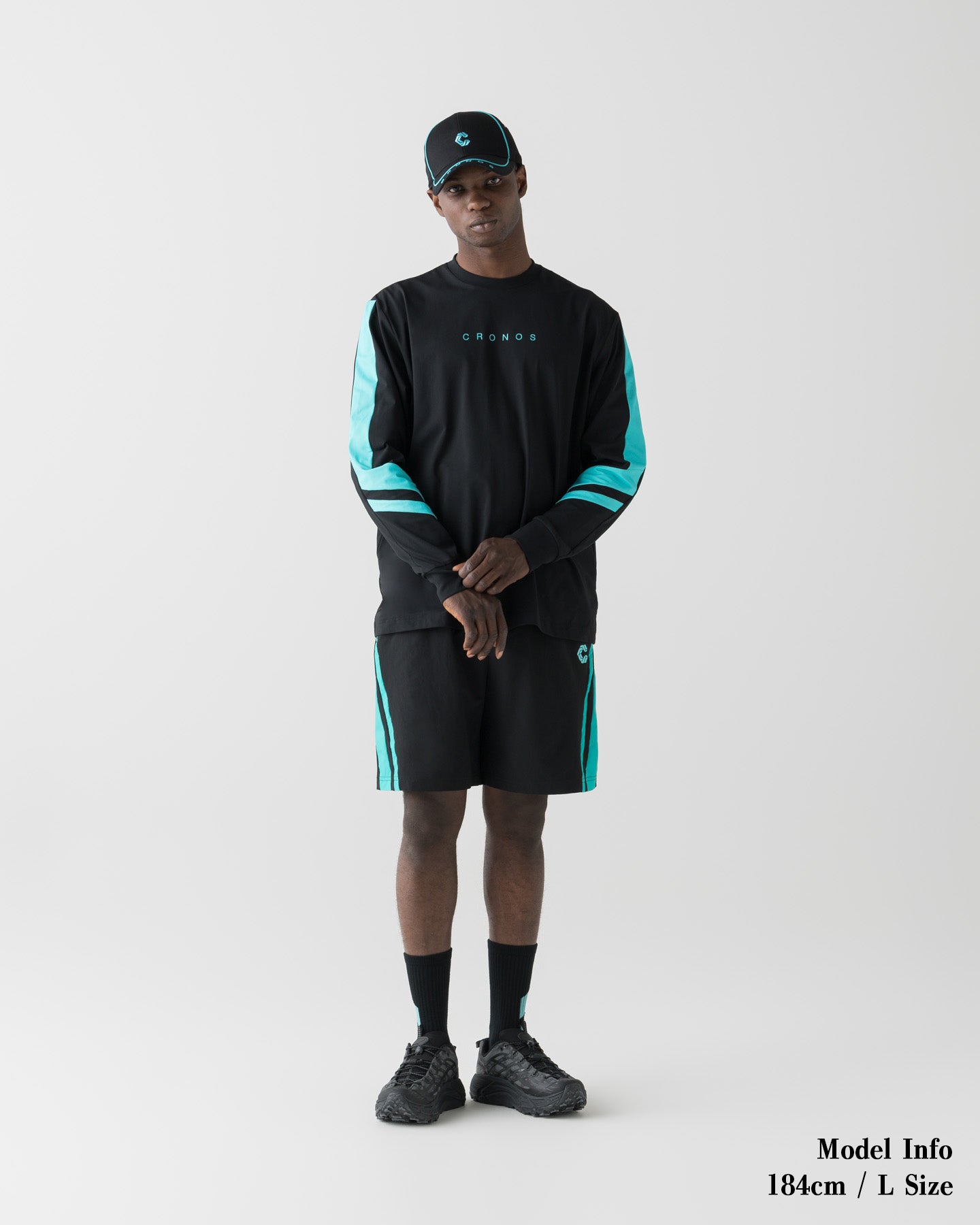 CRONOS COOLING RASH L/S TEE【BLACK×T.BLUE】