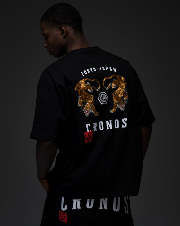 CRONOS TOMOSHIBI 系列 老虎刺繡短袖上衣【白色】