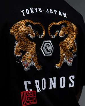 CRONOS TOMOSHIBI 系列 老虎刺繡短袖上衣【白色】