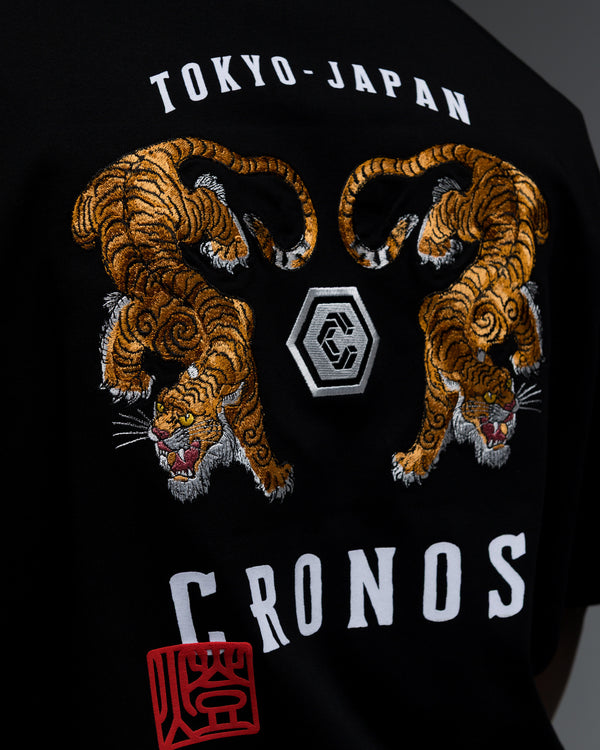 CRONOS TOMOSHIBI 系列 老虎刺繡短袖上衣【白色】