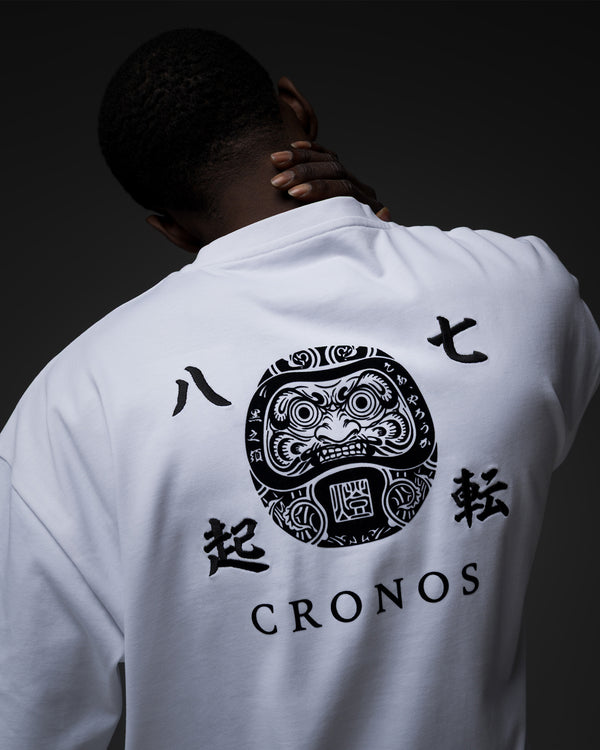 CRONOS TOMOSHIBI 系列 達摩刺繡短袖T恤【白色】