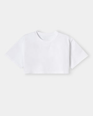 CRONOS WOMEN ALLDAY CROPPED T-SHIRT【WHITE】