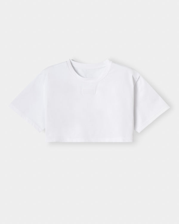 CRONOS WOMEN ALLDAY CROPPED T-SHIRT【WHITE】
