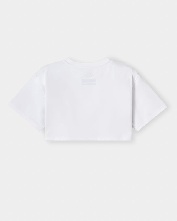 CRONOS WOMEN ALLDAY CROPPED T-SHIRT【WHITE】