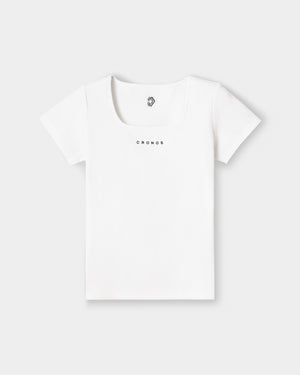 CRONOS WOMEN 方領 T 恤【WHITE】