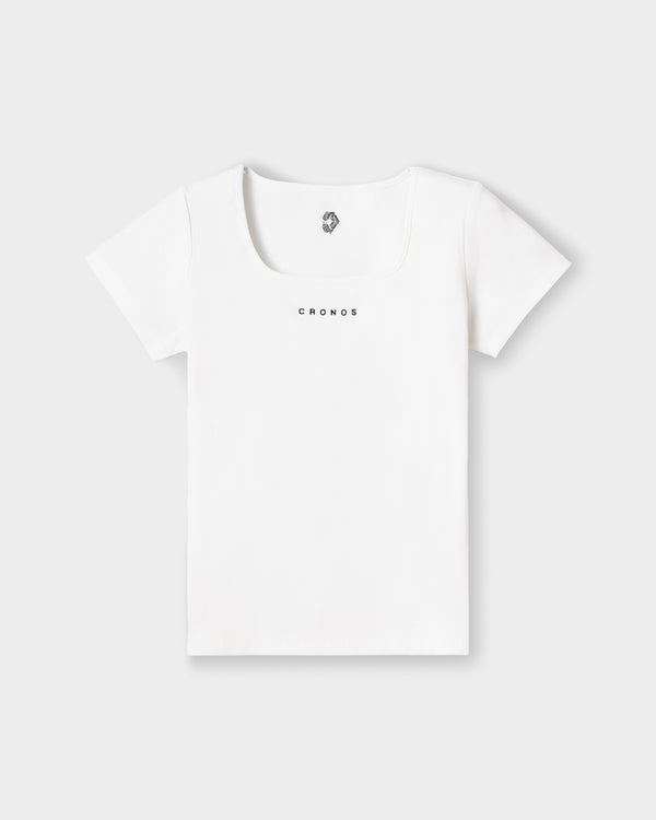 CRONOS WOMEN 方領 T 恤【WHITE】